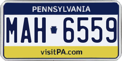 PA license plate MAH6559