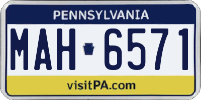 PA license plate MAH6571