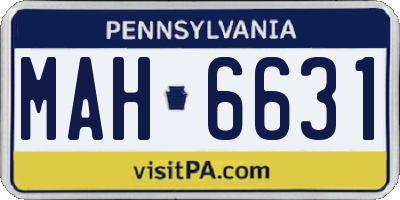 PA license plate MAH6631