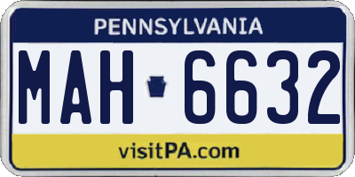 PA license plate MAH6632