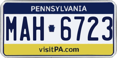 PA license plate MAH6723