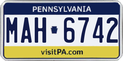 PA license plate MAH6742