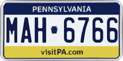 PA license plate MAH6766