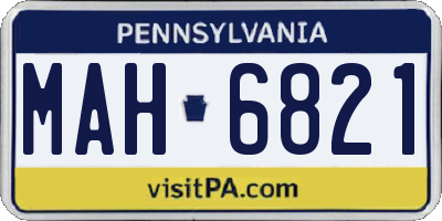 PA license plate MAH6821