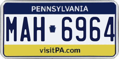 PA license plate MAH6964