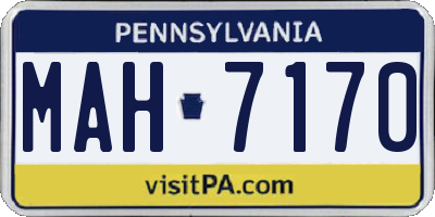 PA license plate MAH7170