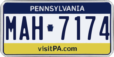 PA license plate MAH7174