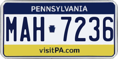 PA license plate MAH7236