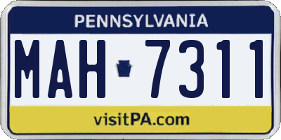 PA license plate MAH7311