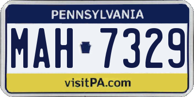 PA license plate MAH7329