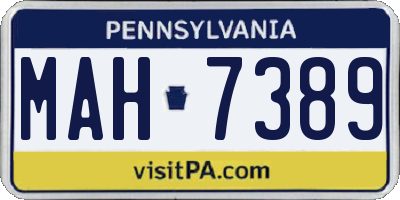 PA license plate MAH7389