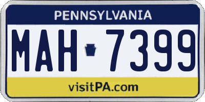 PA license plate MAH7399