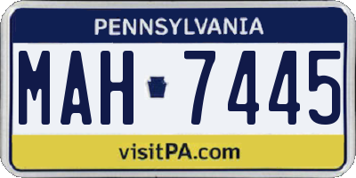 PA license plate MAH7445