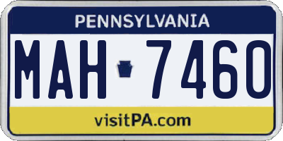 PA license plate MAH7460