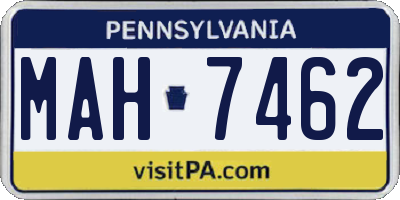 PA license plate MAH7462