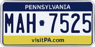 PA license plate MAH7525