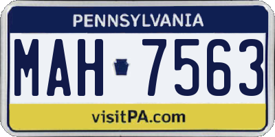 PA license plate MAH7563