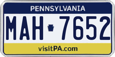 PA license plate MAH7652