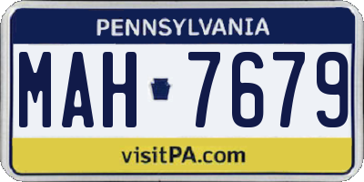 PA license plate MAH7679