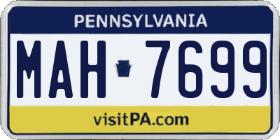 PA license plate MAH7699
