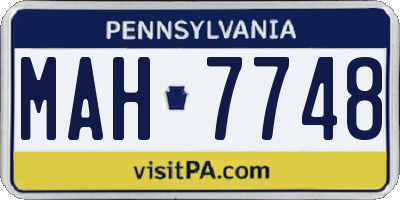 PA license plate MAH7748