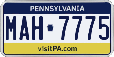 PA license plate MAH7775
