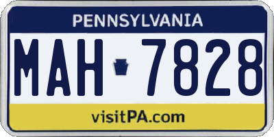 PA license plate MAH7828