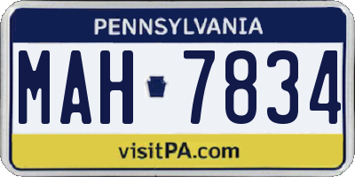 PA license plate MAH7834