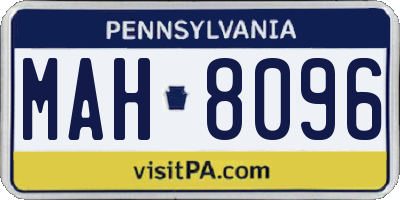 PA license plate MAH8096