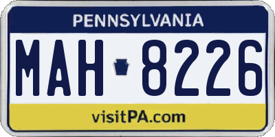 PA license plate MAH8226