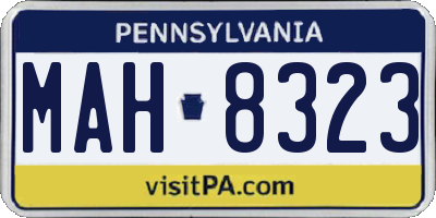 PA license plate MAH8323