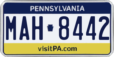 PA license plate MAH8442