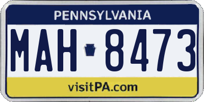 PA license plate MAH8473