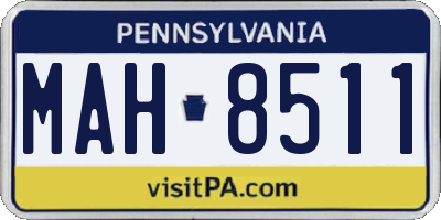 PA license plate MAH8511