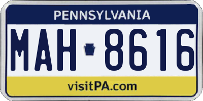PA license plate MAH8616