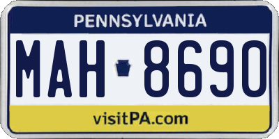 PA license plate MAH8690