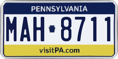 PA license plate MAH8711