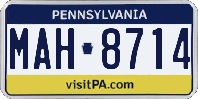 PA license plate MAH8714