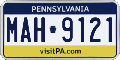 PA license plate MAH9121
