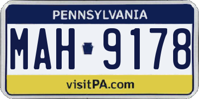PA license plate MAH9178