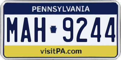 PA license plate MAH9244