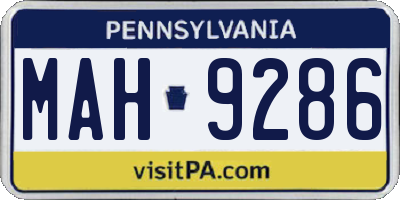 PA license plate MAH9286
