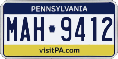 PA license plate MAH9412