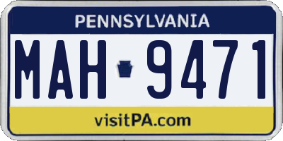 PA license plate MAH9471