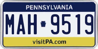 PA license plate MAH9519