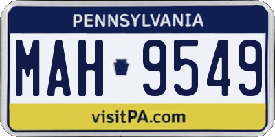 PA license plate MAH9549