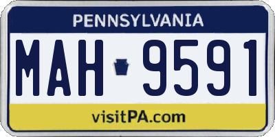 PA license plate MAH9591