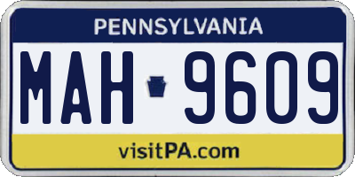 PA license plate MAH9609