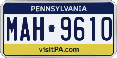 PA license plate MAH9610