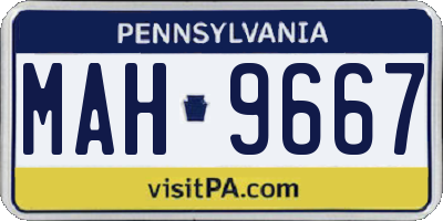 PA license plate MAH9667